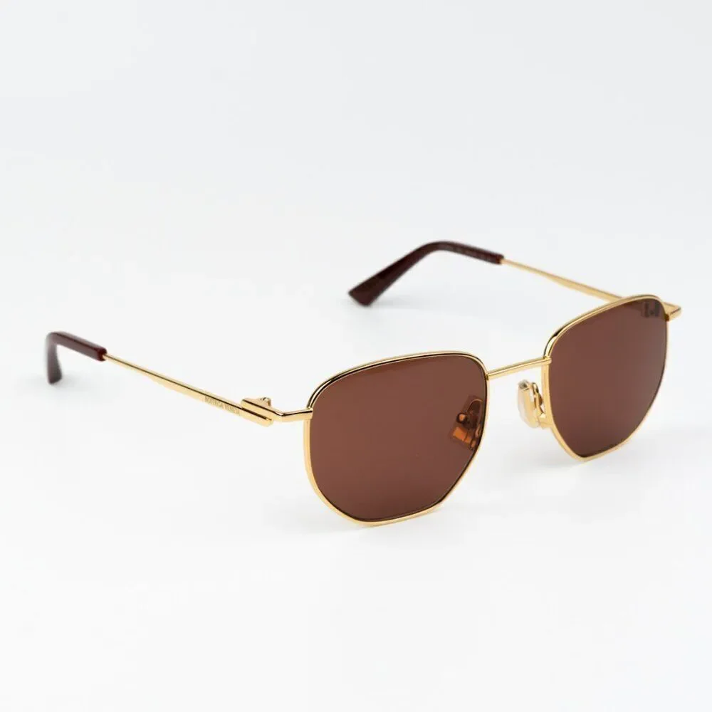 SALE! NEW Bottega Veneta BV1301S 003 Gold Brown Split Panthos Unisex Sunglasses